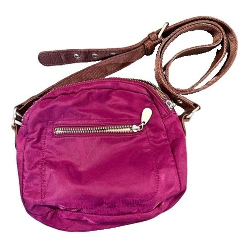 Baggallini Crossbody Bag Purple Nylon Small Travel Purse Multi Zip Organizer